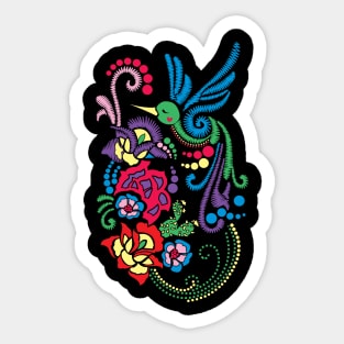 Colibri estilo bordado. Sticker